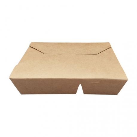 Envase take-away kraft 2 compartimentos 200 x 140 x 45mm (240 uds)