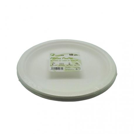 Plato postre de fibra de caña de azúcar 170mm (280 uds)