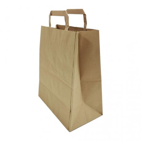 [BOPASA000030] Bolsa papel 100% reciclado Full Kraft 26 + 14 x 30cm (250 uds)