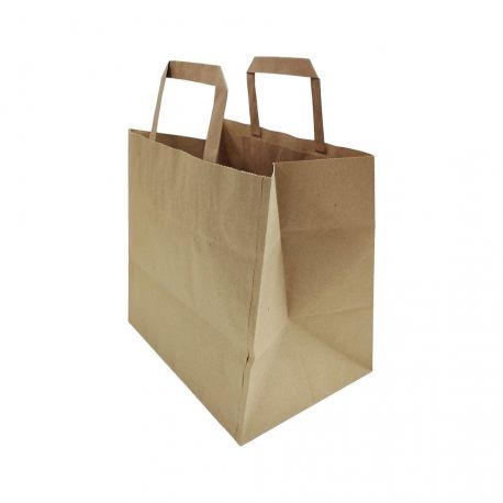 [BOPASA000029] Bolsa papel 100% reciclado Full Kraft 26 + 18 x 25cm (250 uds)