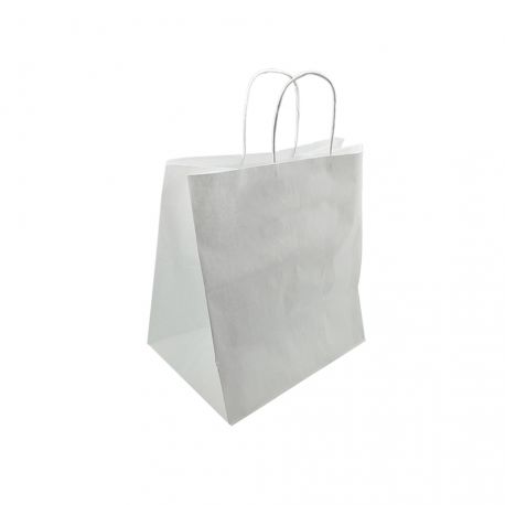 [BOPASA000019] Bolsas Papel Asa Rizada Kraft Reciclables 32 + 21 x 33cm (250 uds)