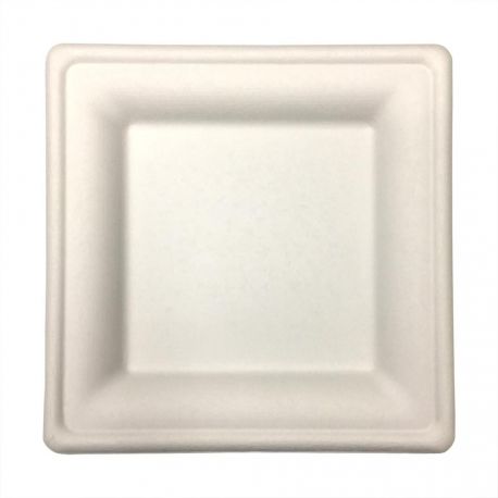 [PLPABI000017] Platos de fibra de caña de azúcar Cuadrados 200 x 200 x 15mm (500 uds)